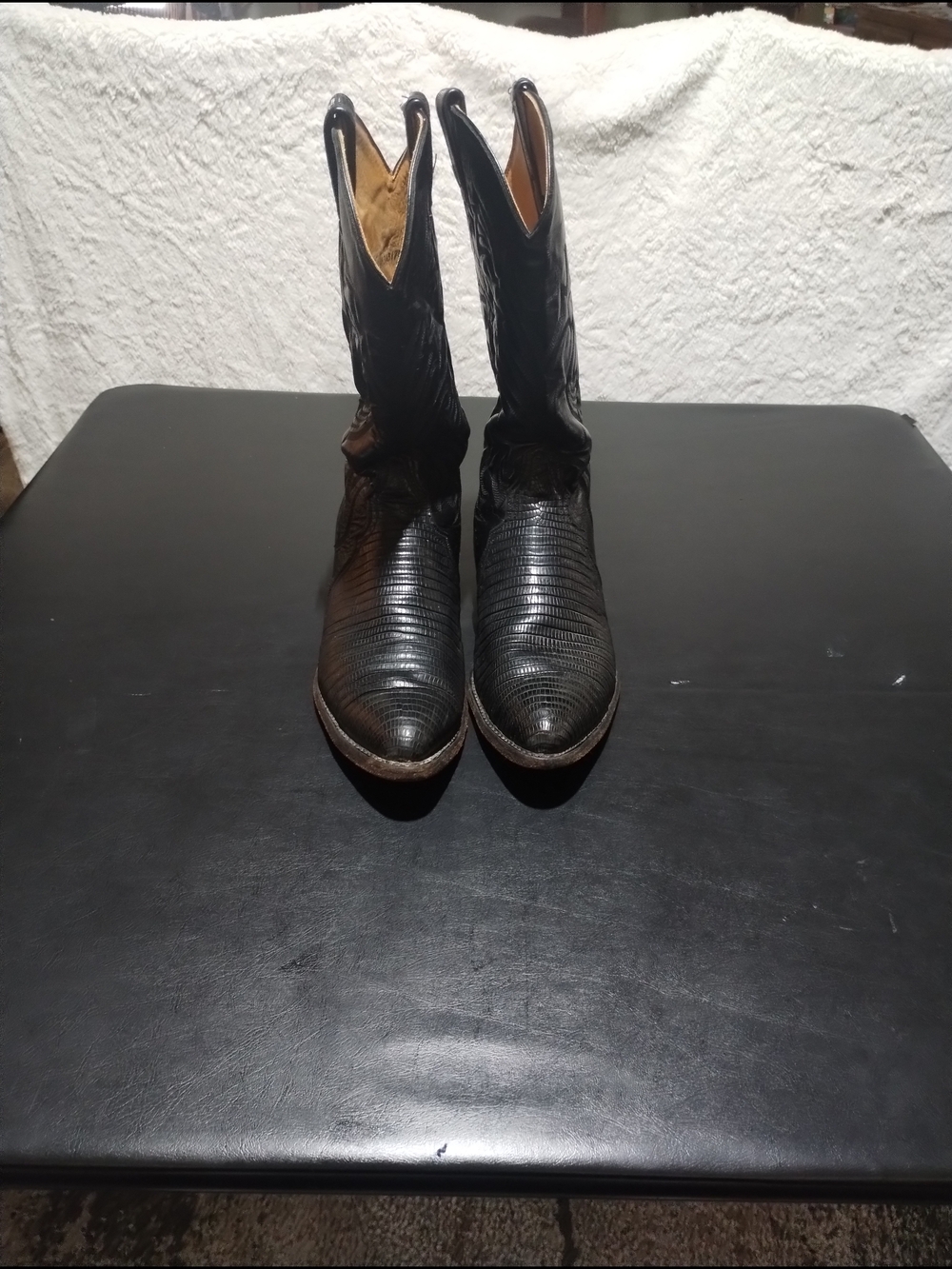 Vintage Tony Lama 8371 Men's Black Lizard Skin Foot Sz 10.5 D - Picture 3 of 14